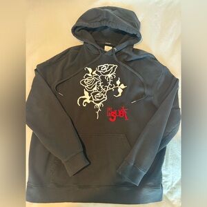 Ksubi Charcoal Hoodie with White and Red Graphic